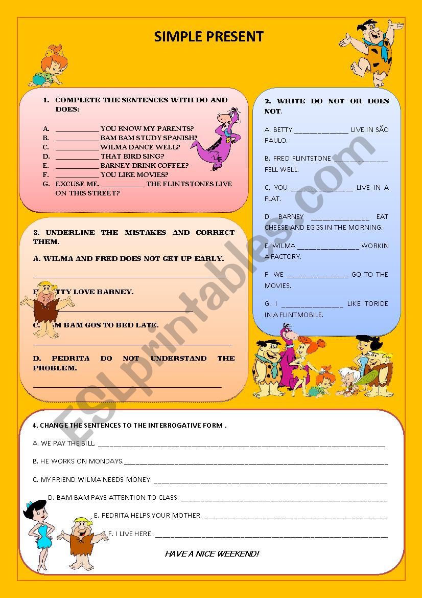 SIMPLE PRESENT worksheet