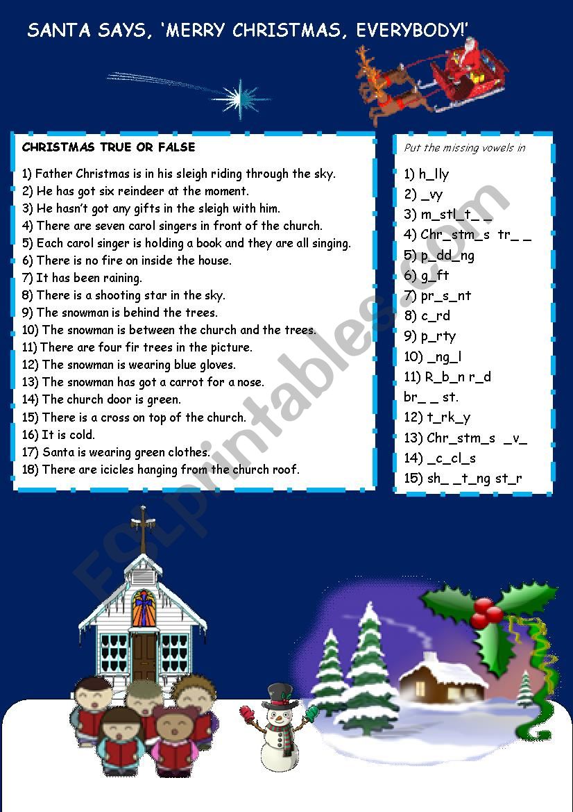 Christmas Activities worksheet