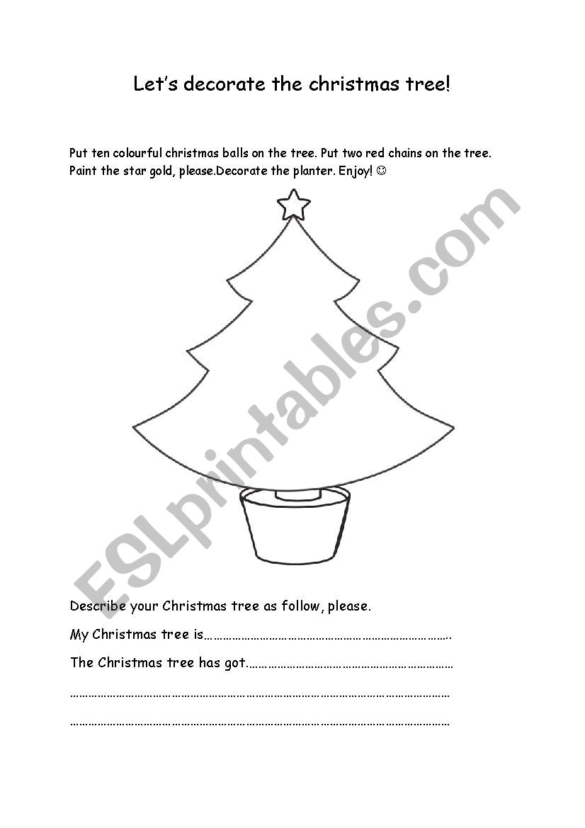 Let´s decorate the Christmas tree ) ESL worksheet by magdalenaa102a