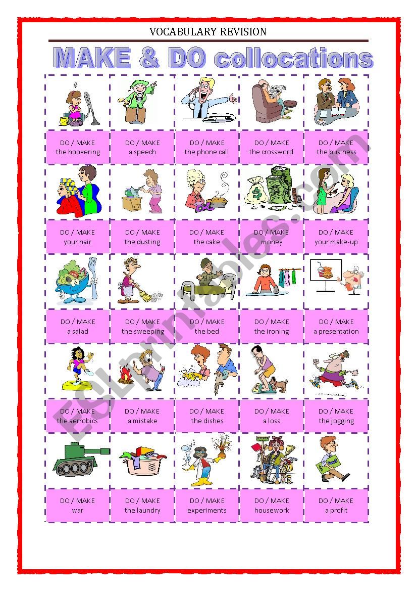 Vocabulary Revision 8 - make and do 