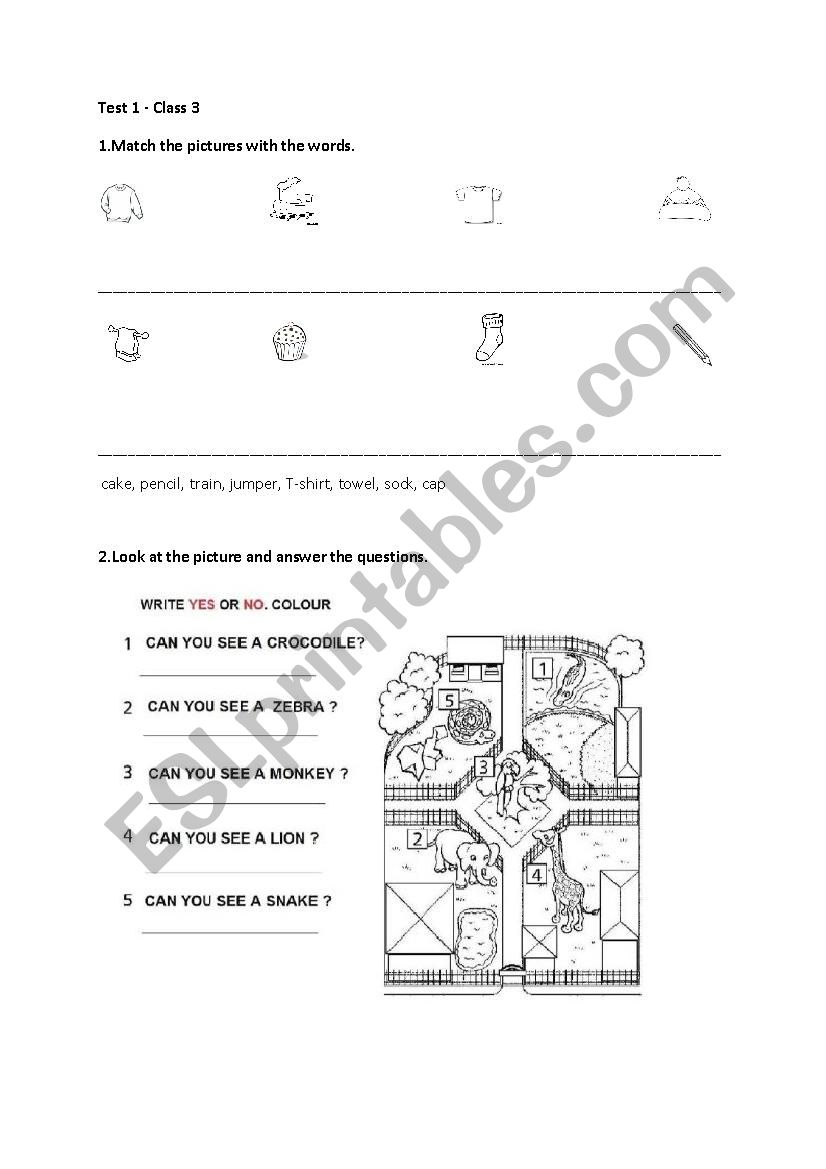 Happy House 2 Unit1 Test worksheet