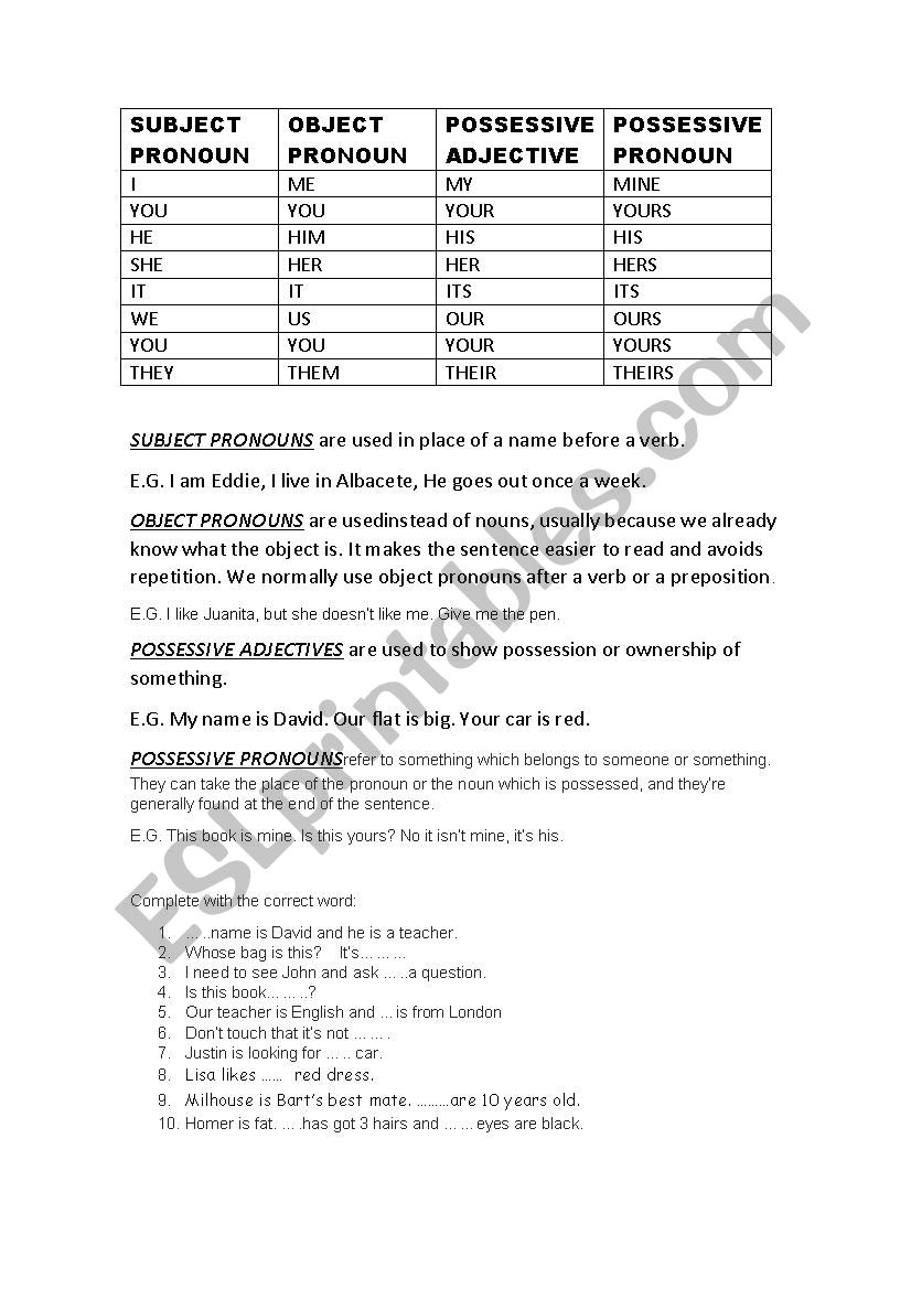 worksheet-pronouns-grade-6