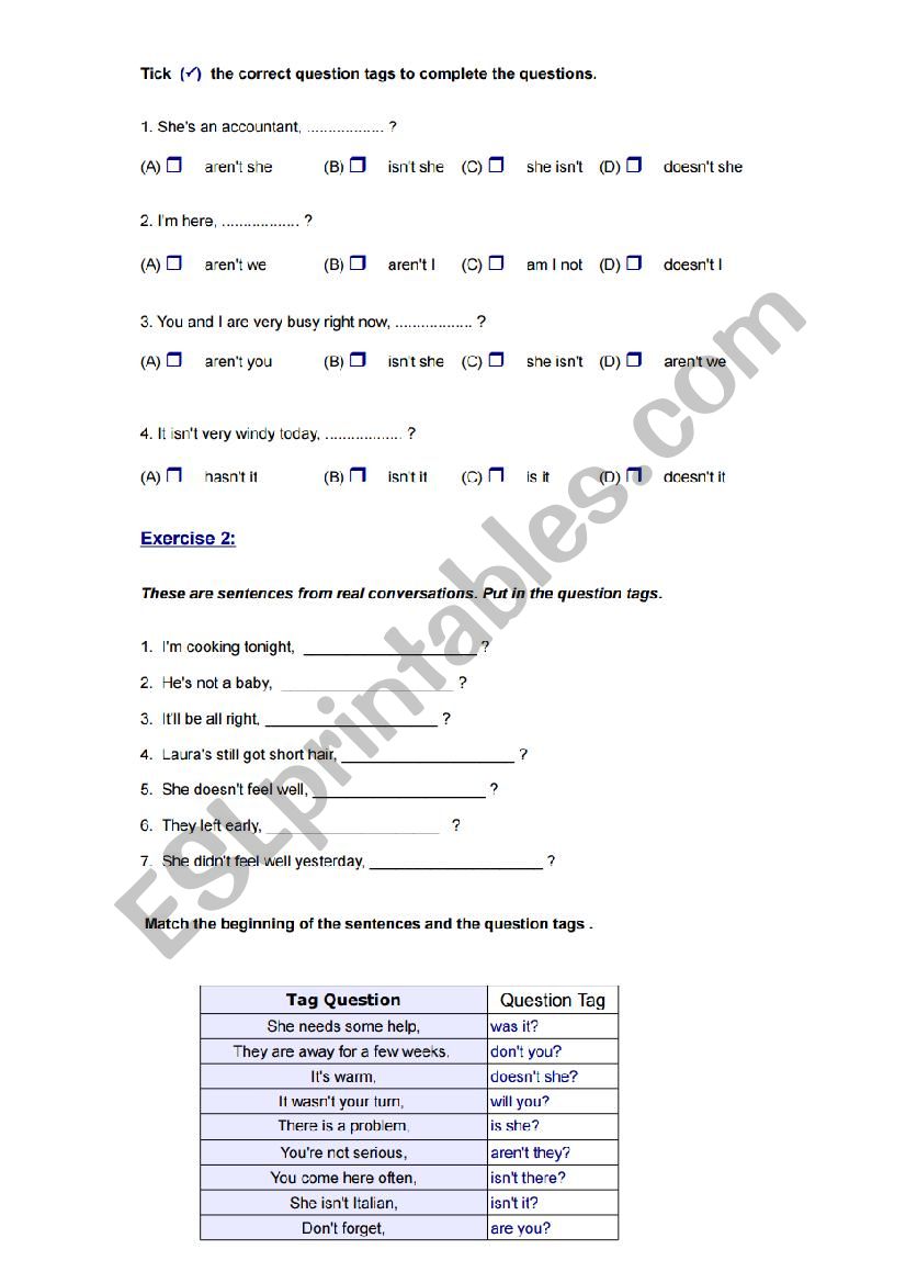 Comparatives worksheet