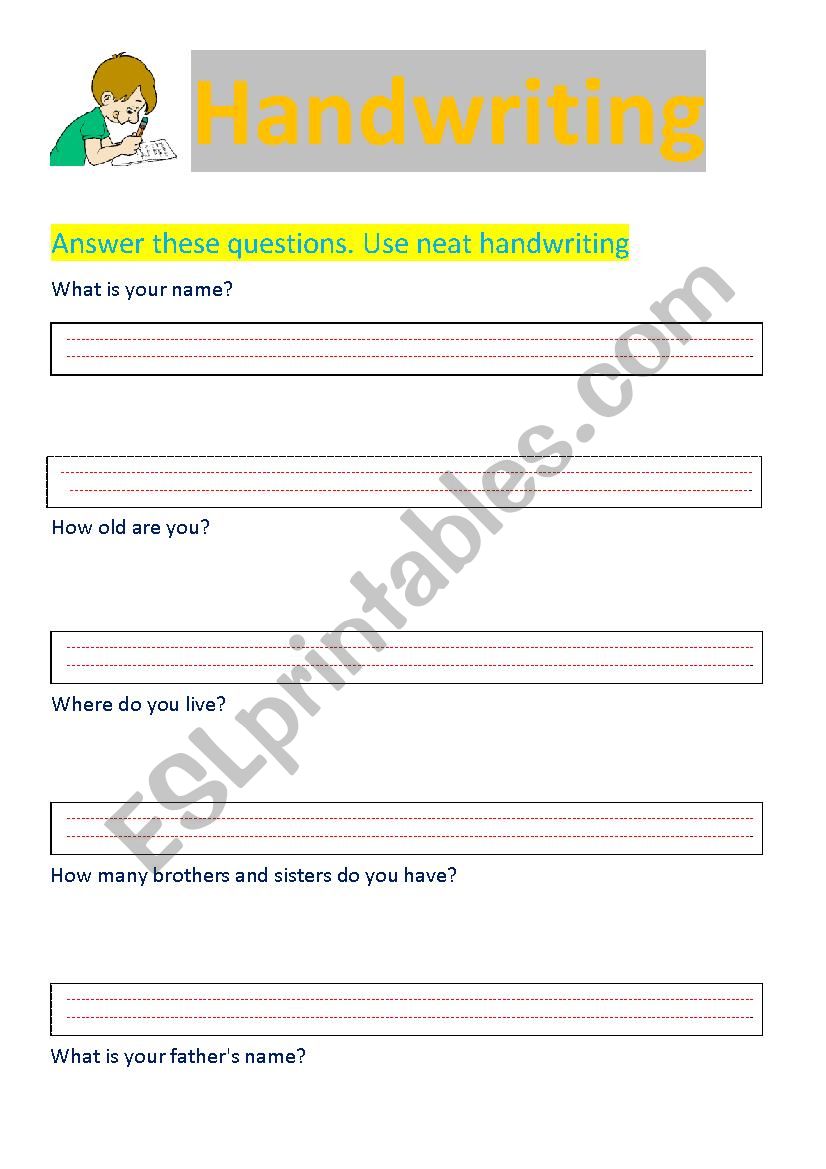 handwriting practice worksheet