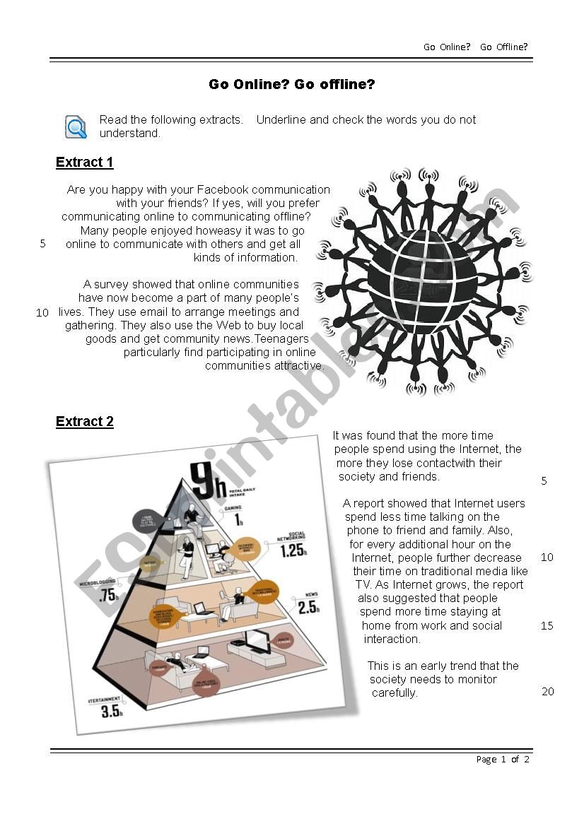 Knowing the media worksheet