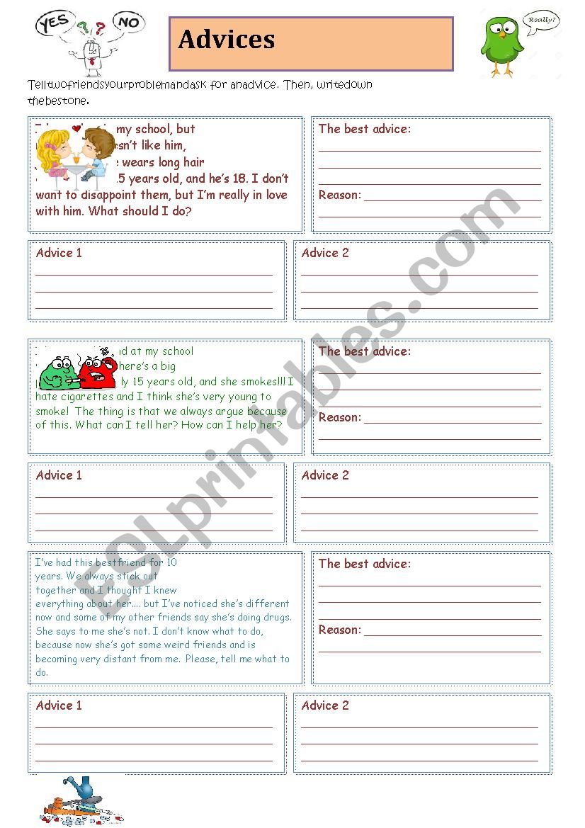 Giving Advices worksheet