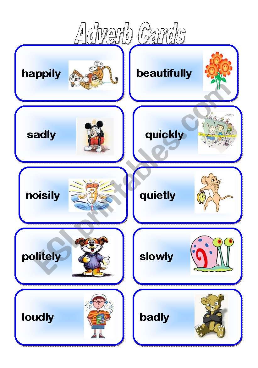 Adverbs worksheet