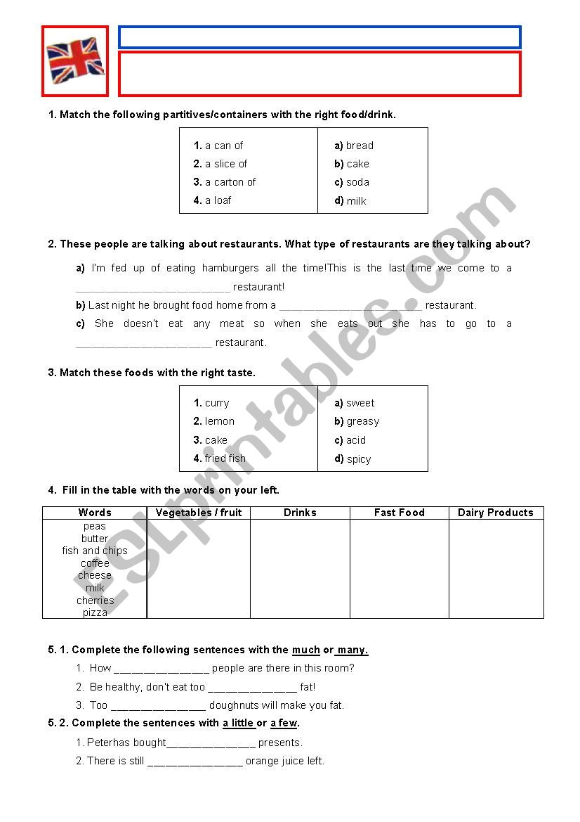 Revision exercises - Level 4 worksheet