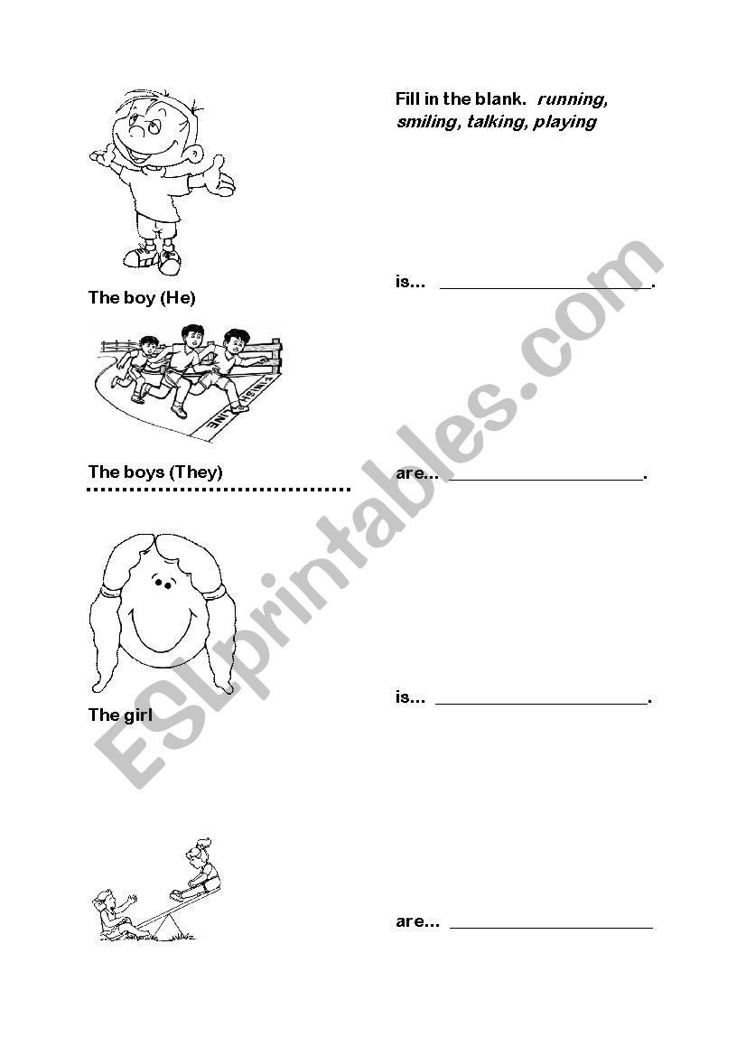 To Be + -ing worksheet