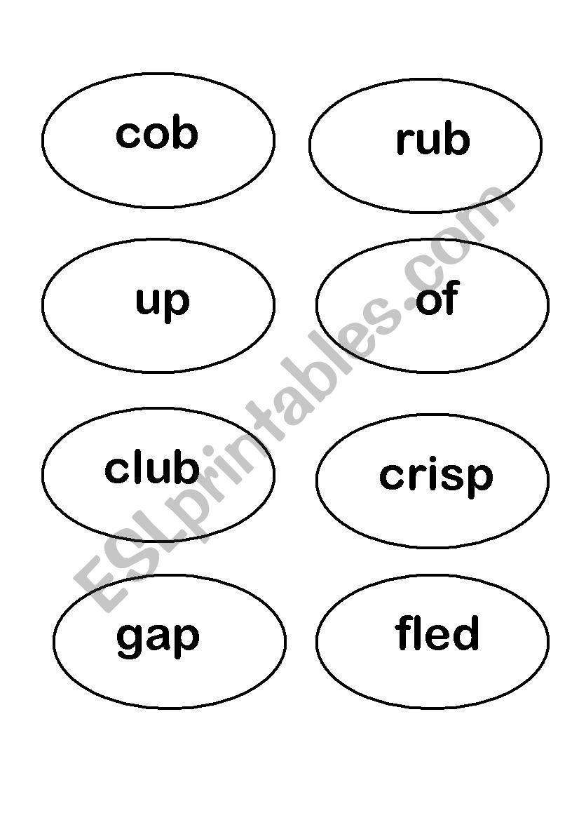 Syllable cards  worksheet
