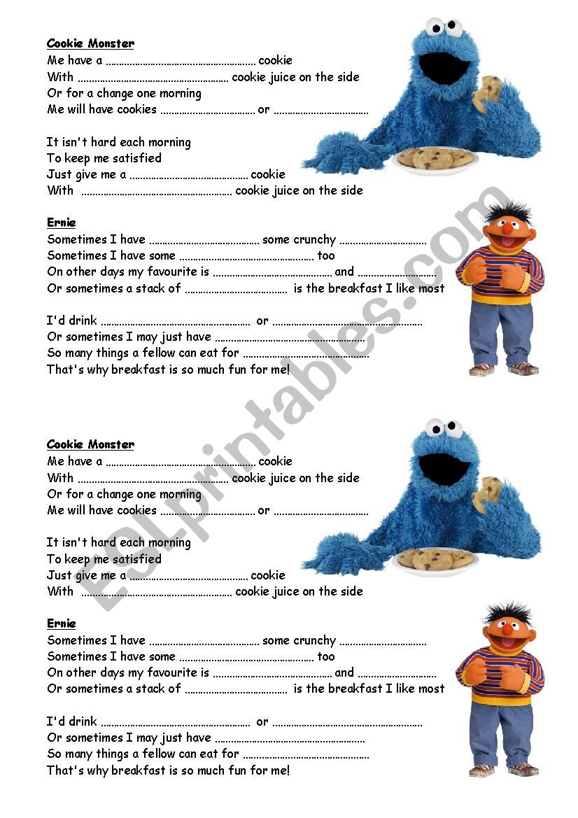 Breakfast Time worksheet