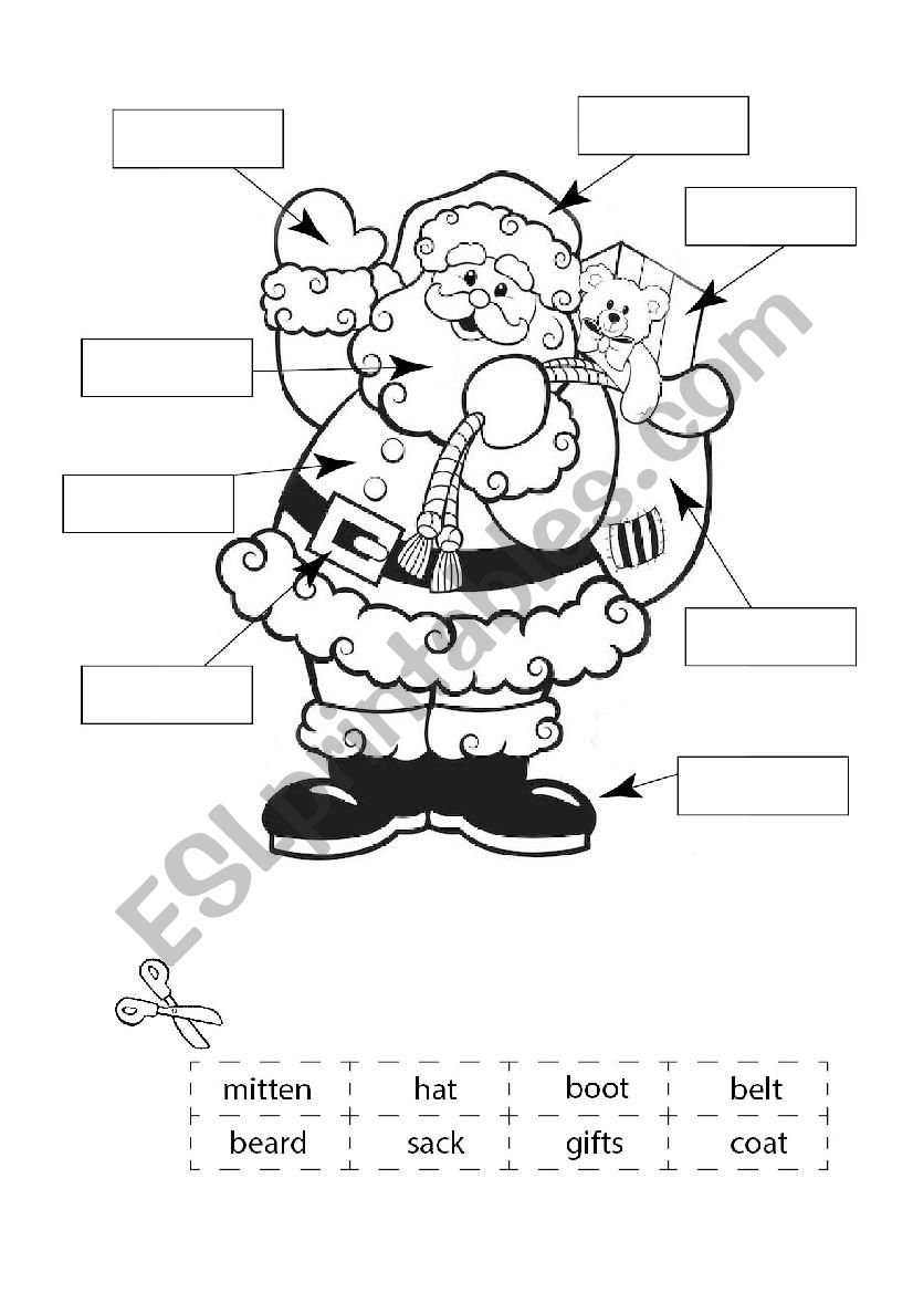 Christmas words puzzle worksheet