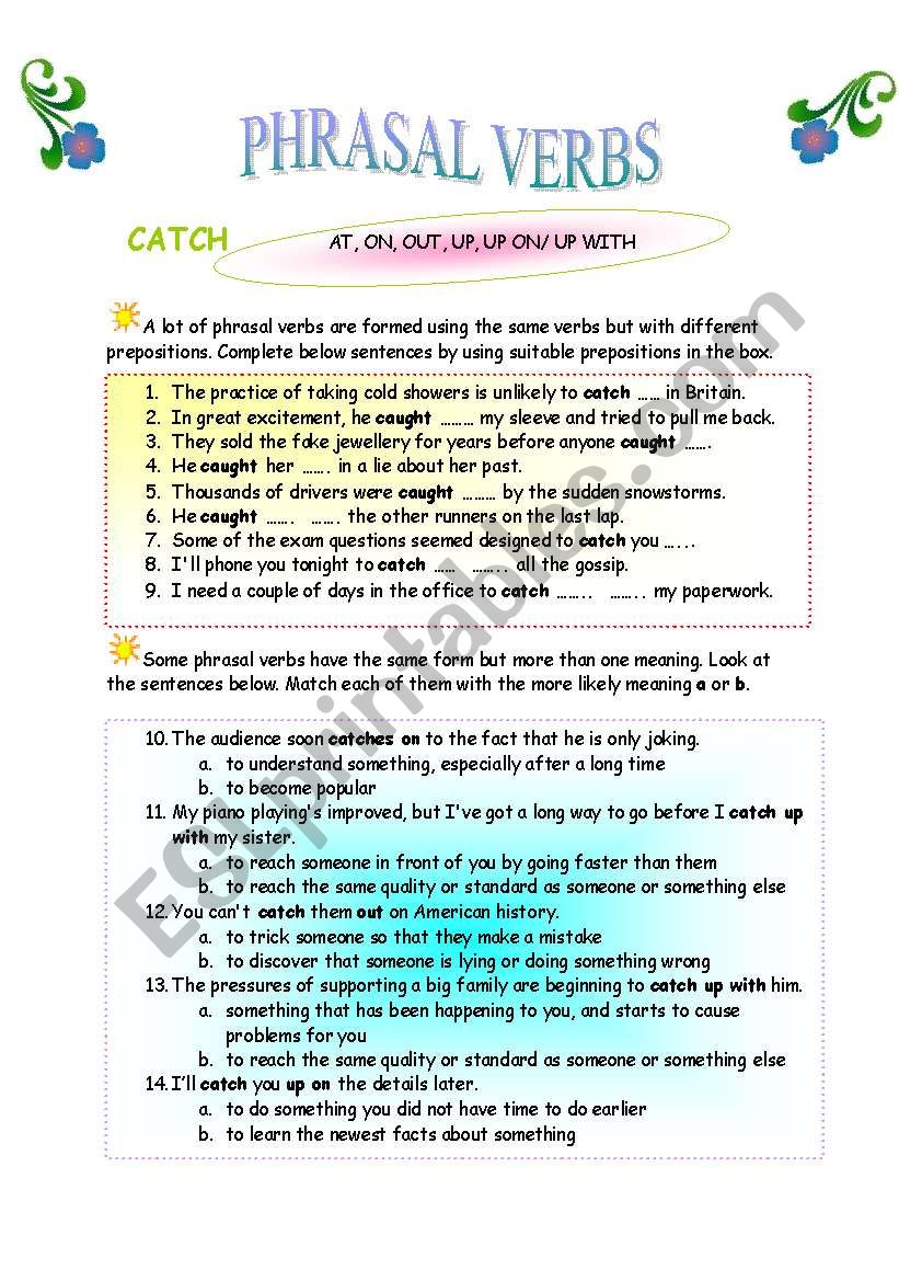 Phrasal verbs worksheet