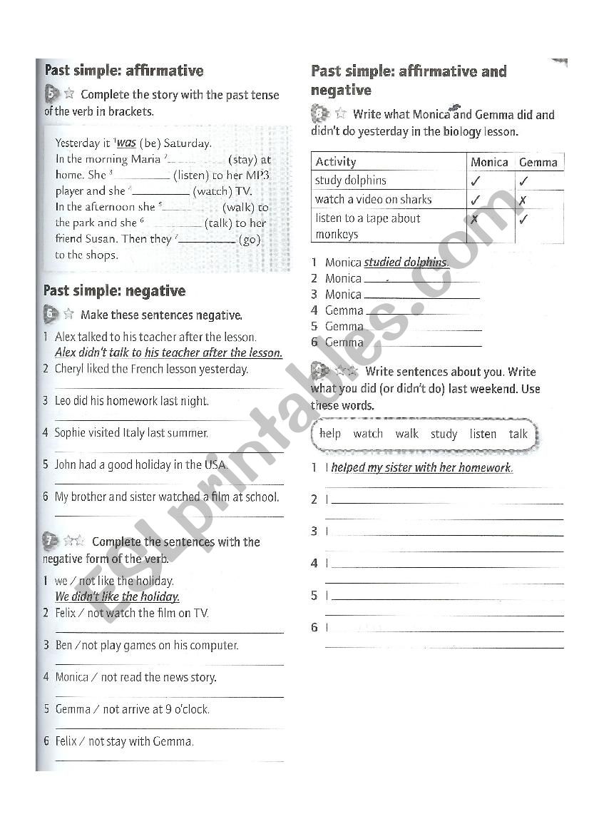 Past Simple  worksheet