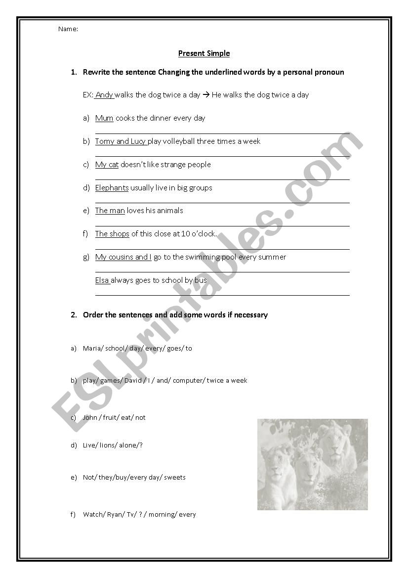 present simple worksheet