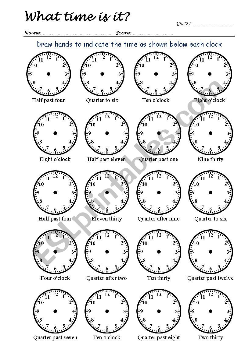 What Time Is It? Drawing Clock Hands 2/4