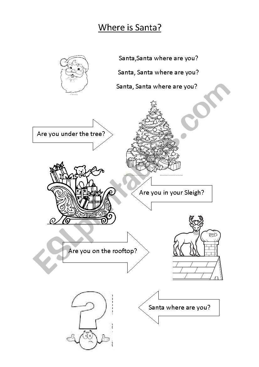 Where is Santa Lyrics  worksheet