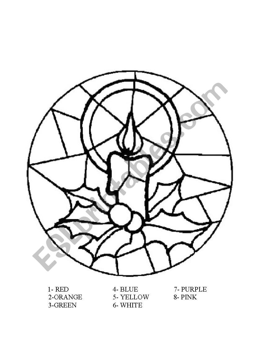 COLOUR MISTLETOE worksheet