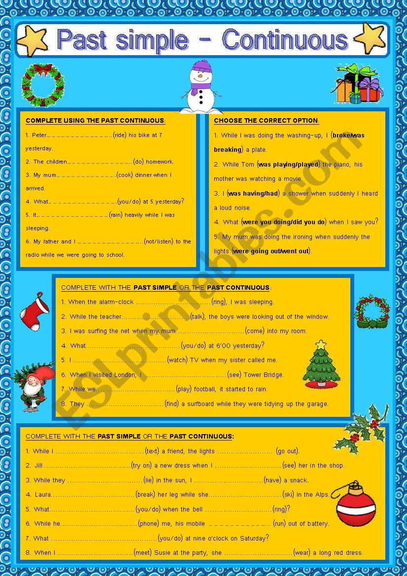 Past Simple and Continuous worksheet