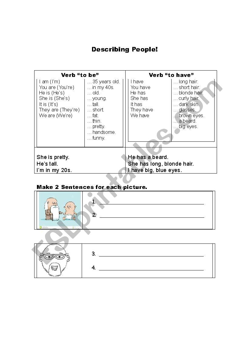 Describing People  worksheet