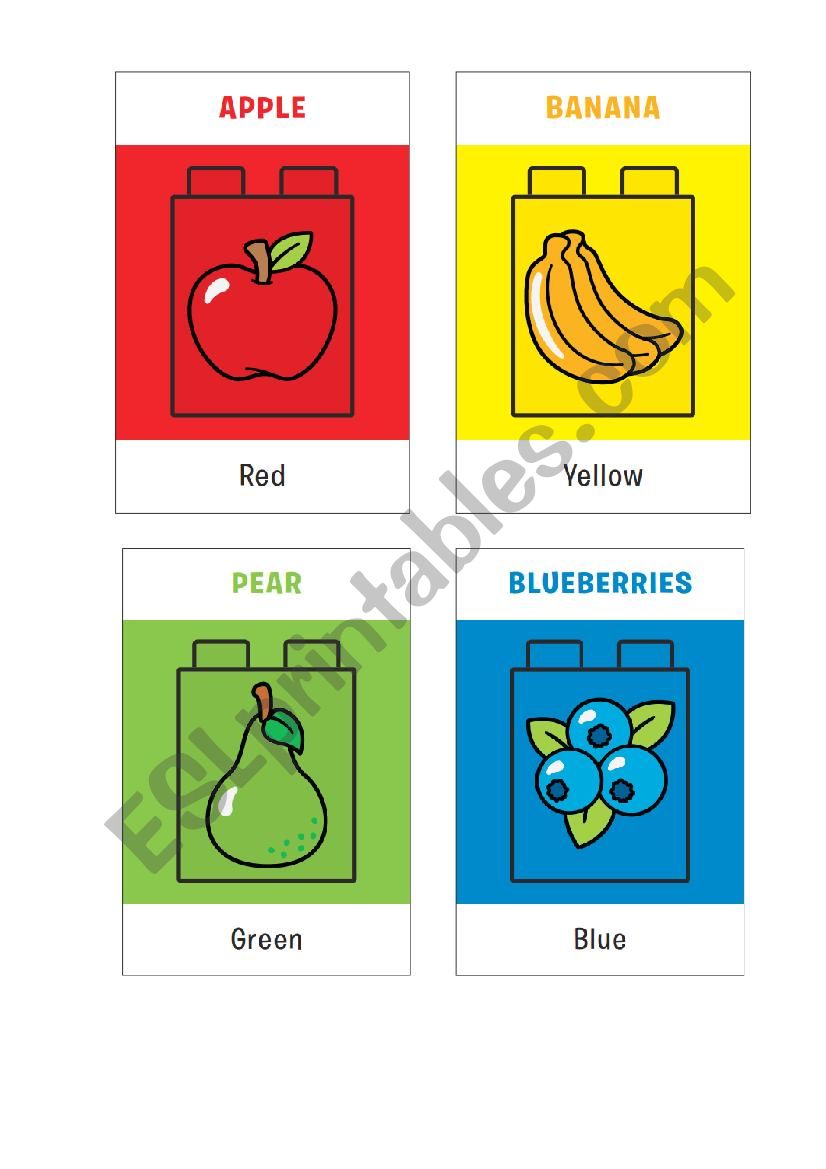 Fruits and colours worksheet