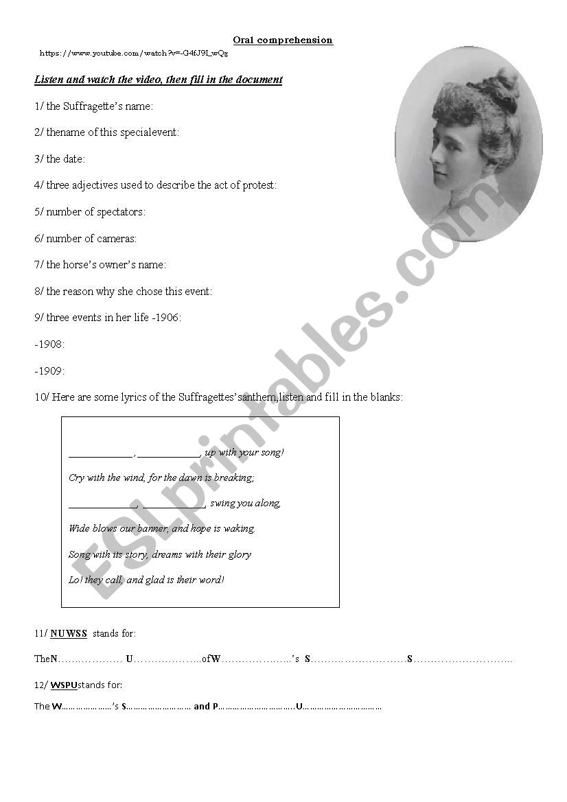 Emily Davison at Epsom Derby worksheet