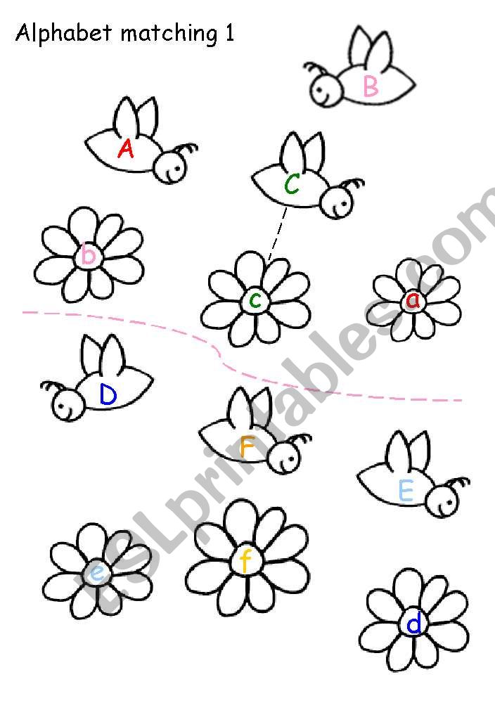 Alphabet maching upper case and lowercase a to f