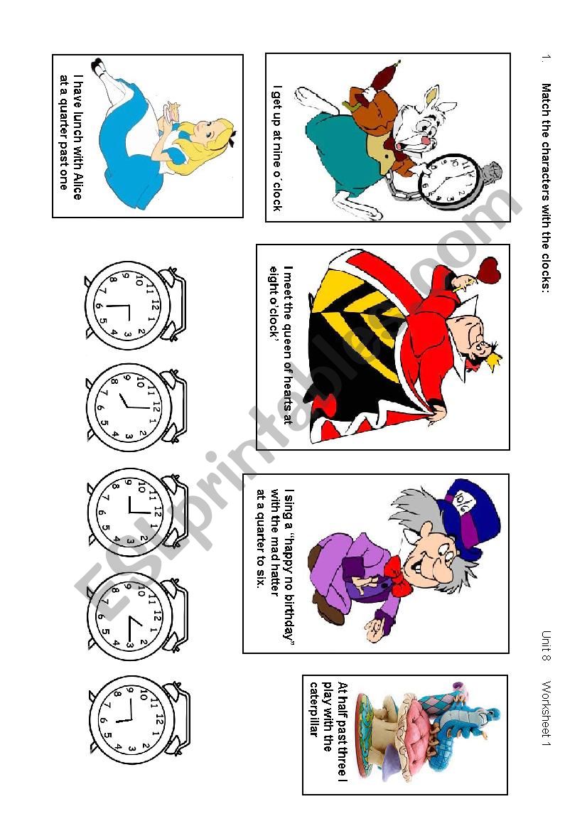 ALICE IN WONDERLAND worksheet