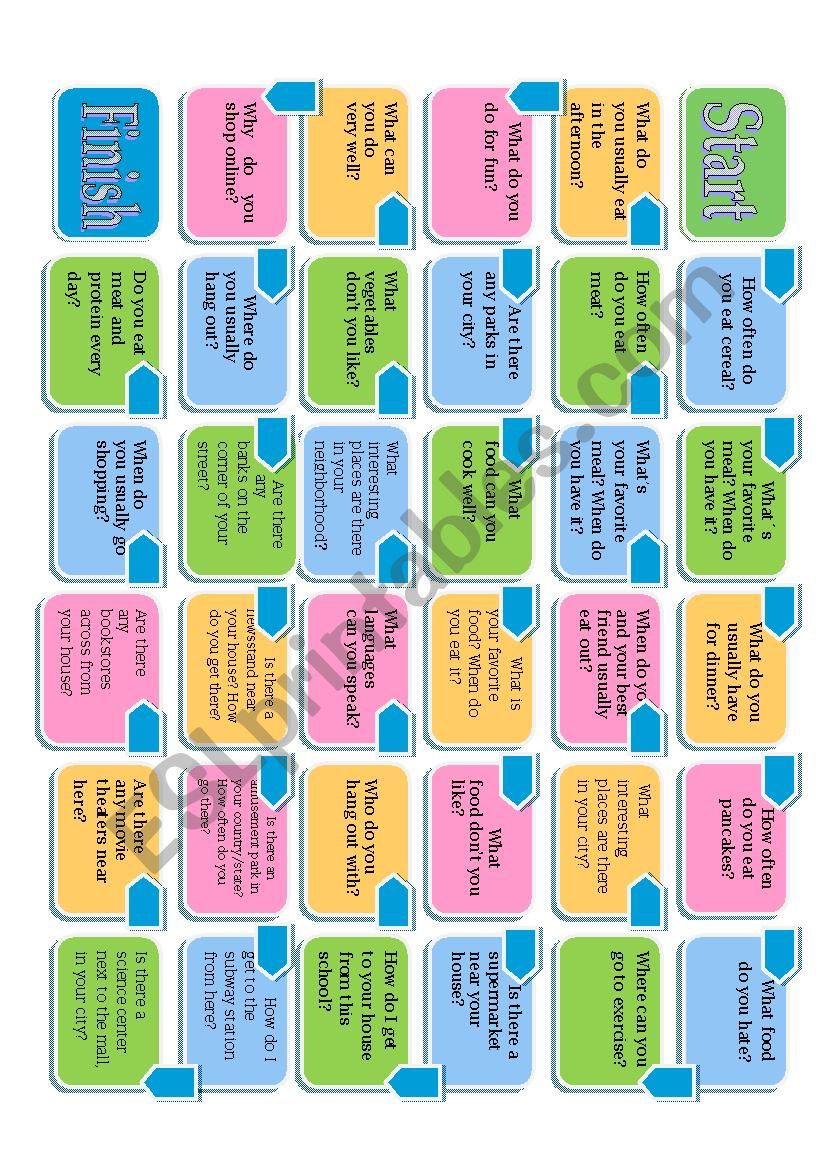 Simple Present - boardgame worksheet