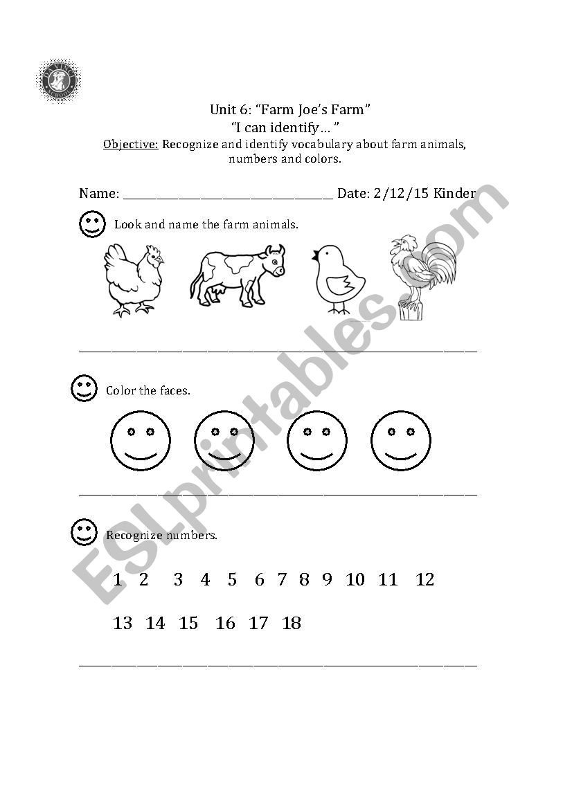 farm animals worksheet