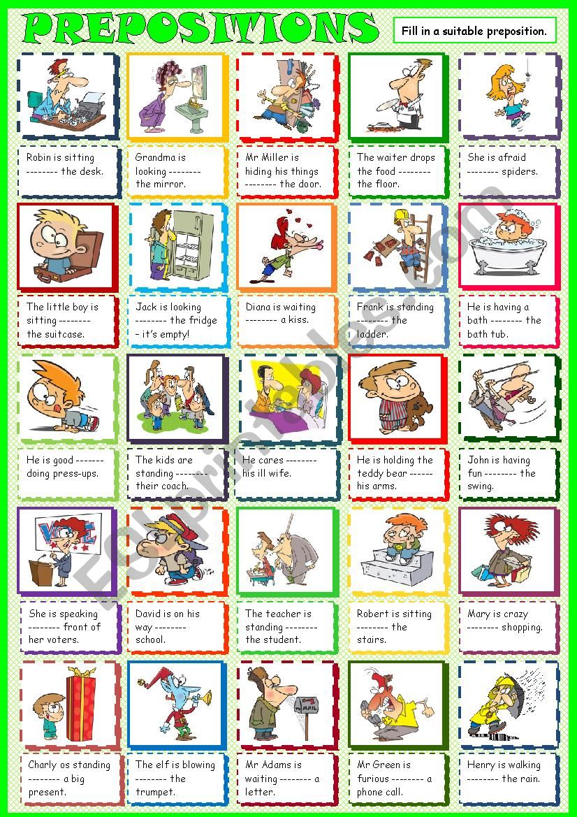 Prepositions worksheet