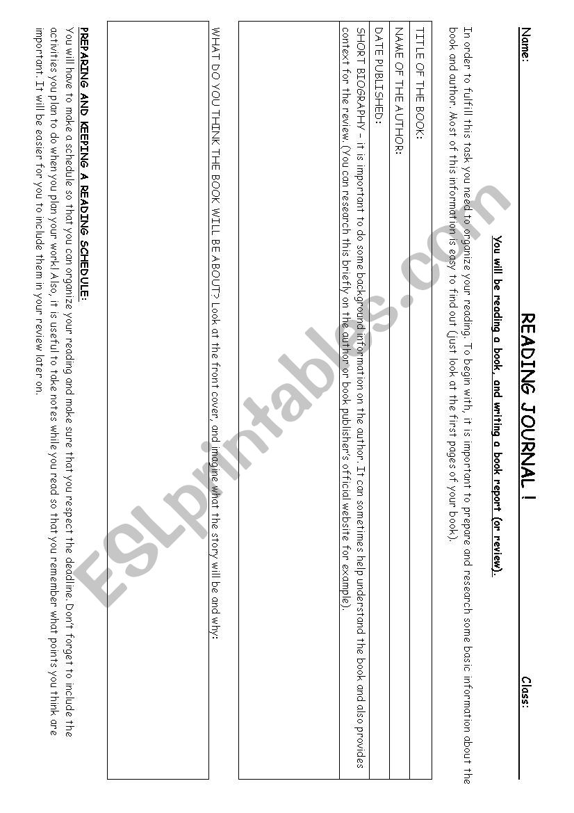 Reading Review worksheet