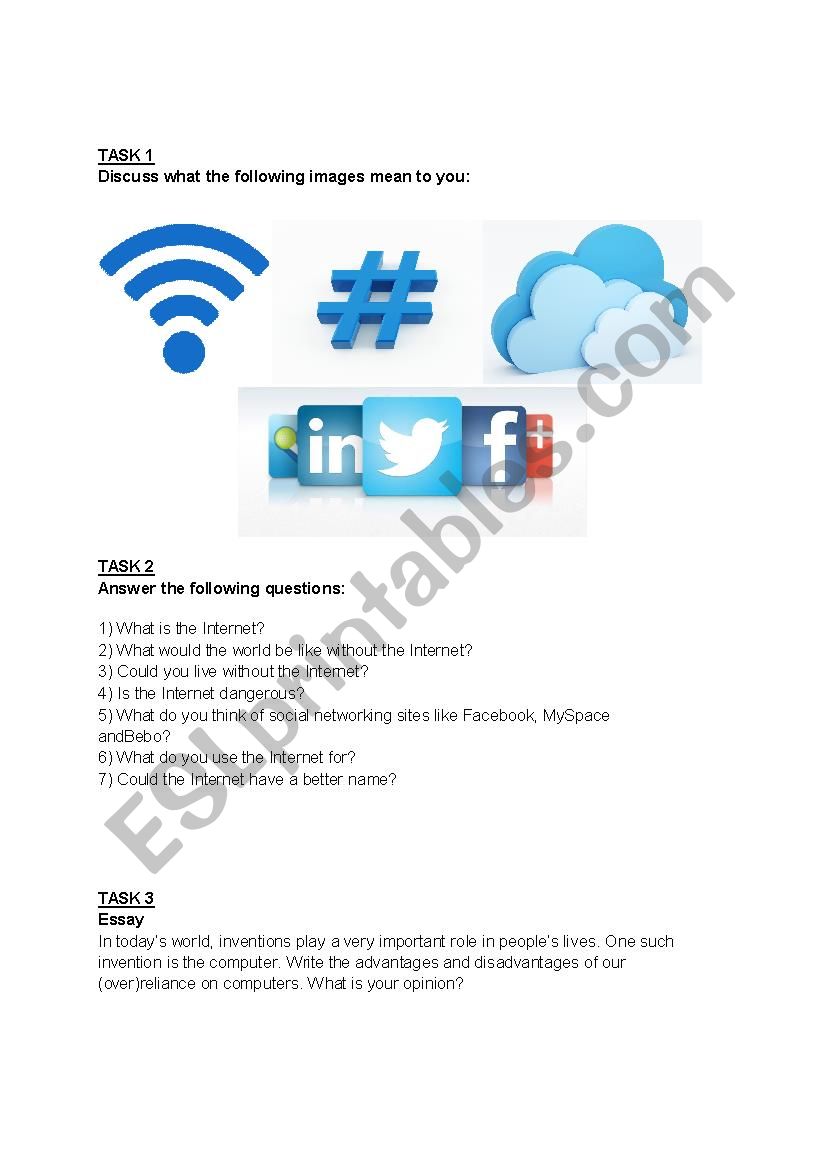 ESL Computing Questions worksheet