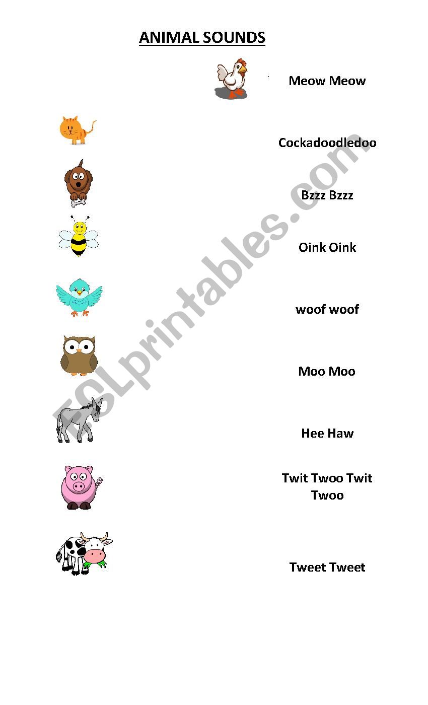 Animal Sounds worksheet