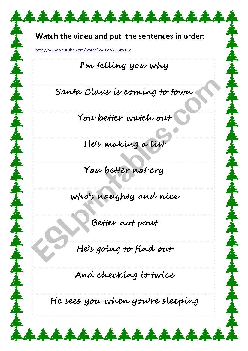 santa claus is coming to town worksheet