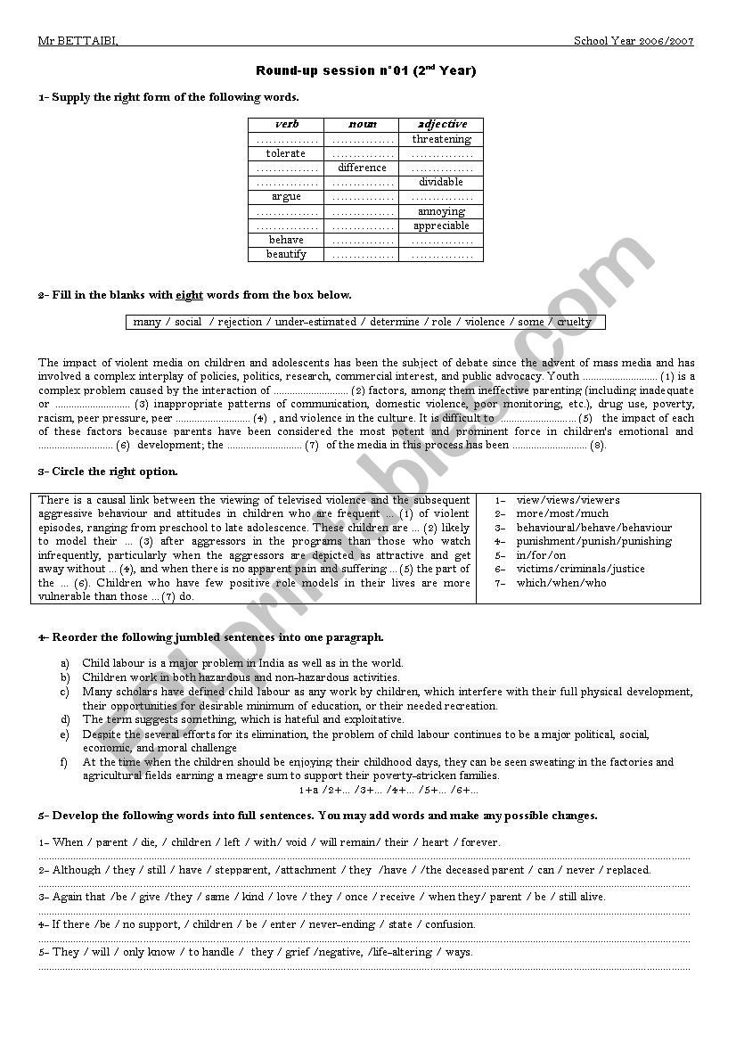 Round-up session n01 (2nd Year)