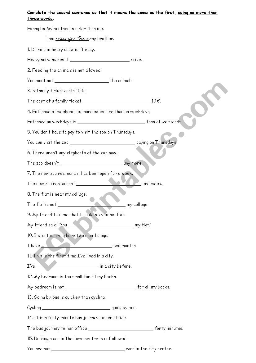 USE OF ENGLISH 4 worksheet