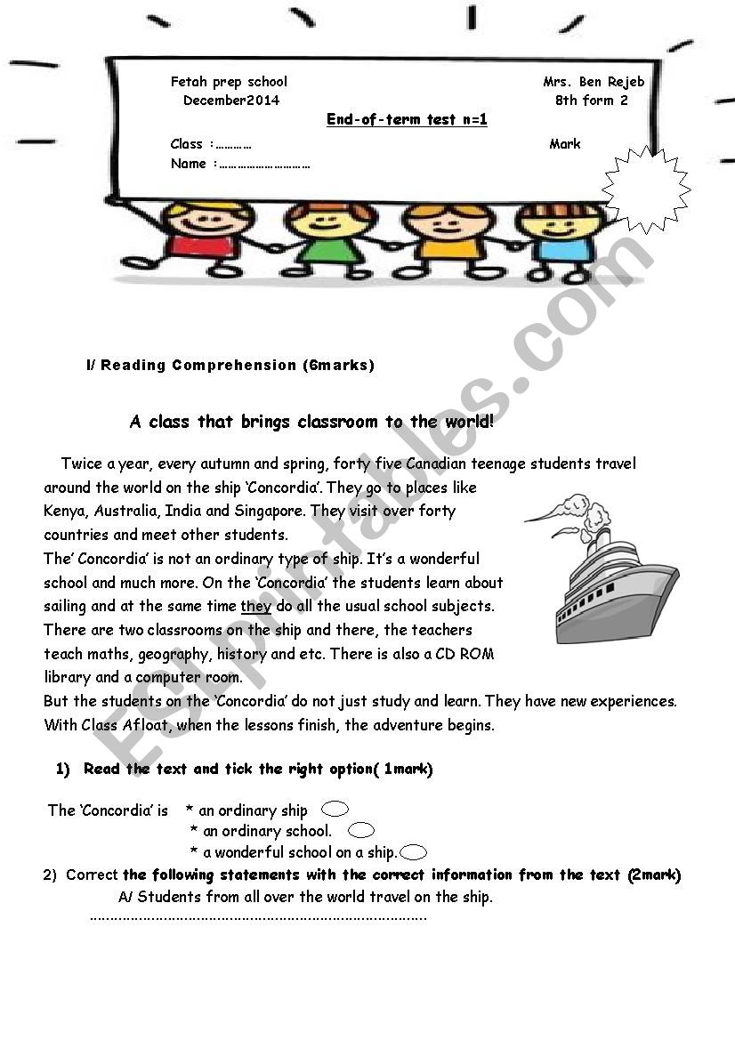 end-of- term testn1 worksheet