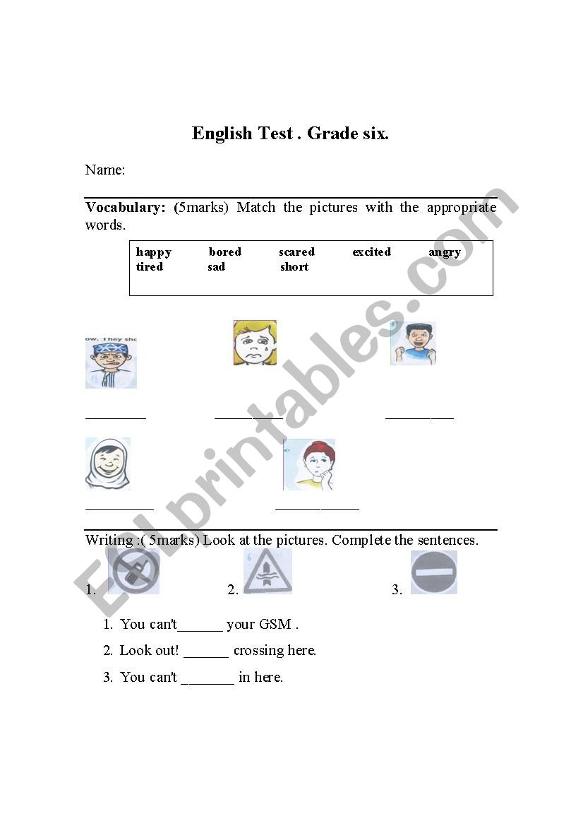 vocabualr and writing worksheet