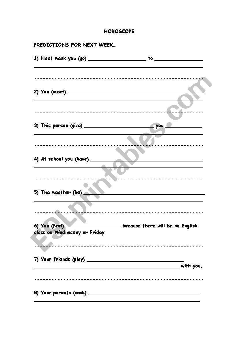horoscopes worksheet