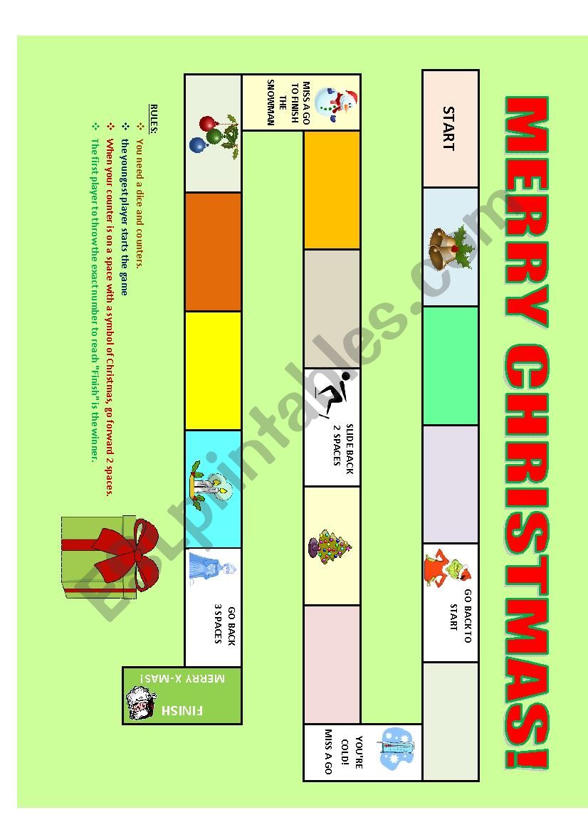 X-MAS BOARD-GAME worksheet