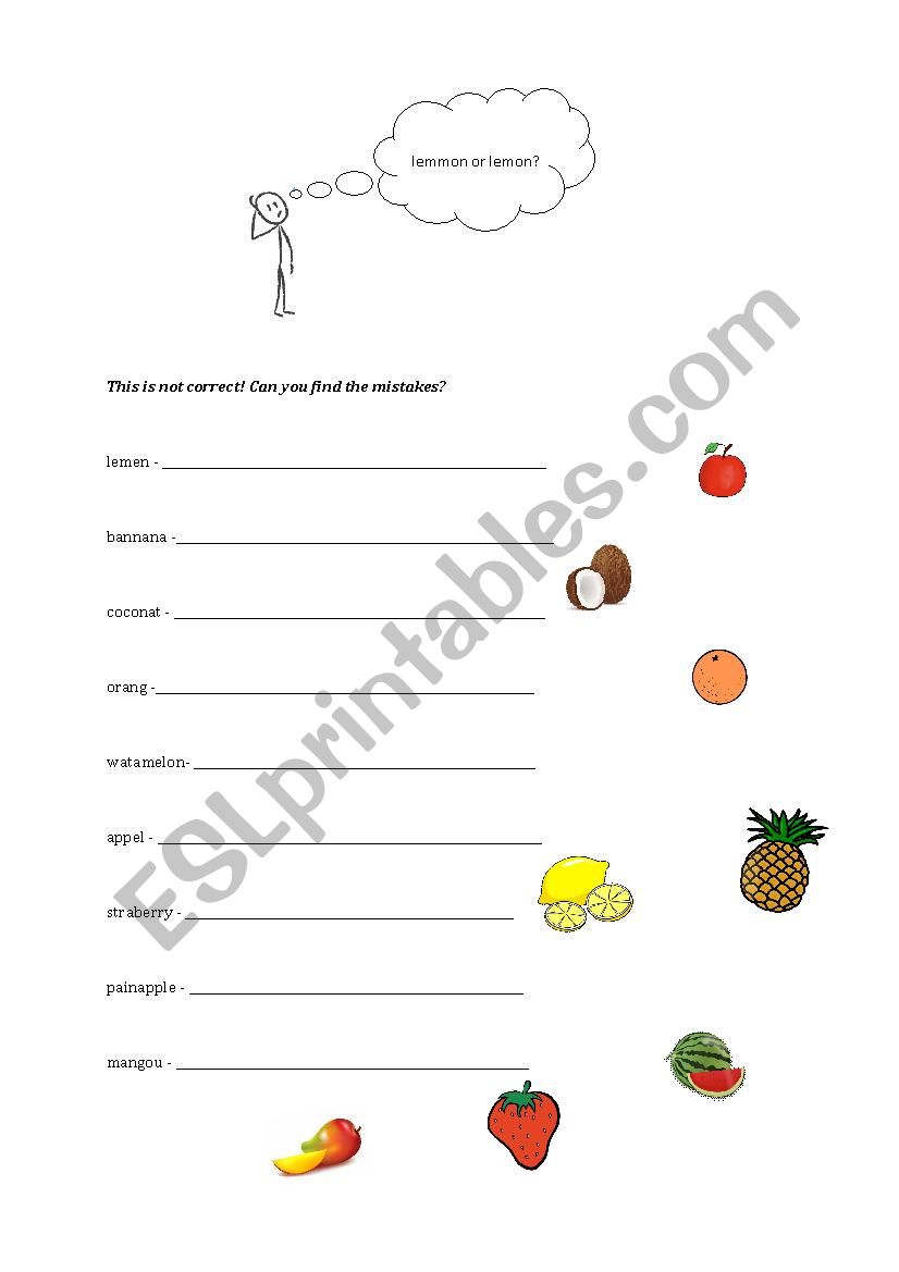 error correction worksheet