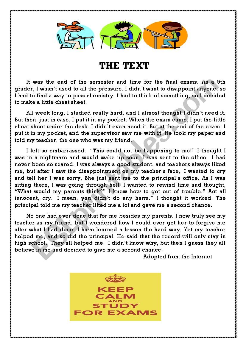 9th form End-Term Test 1 worksheet