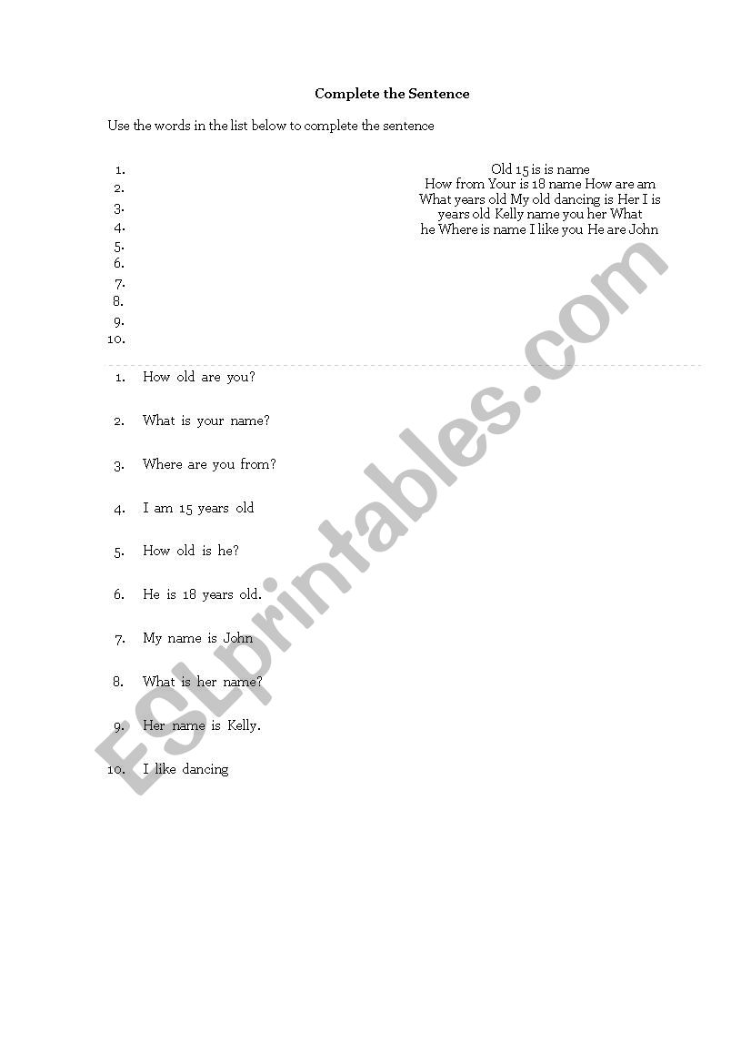 Meeting worksheet