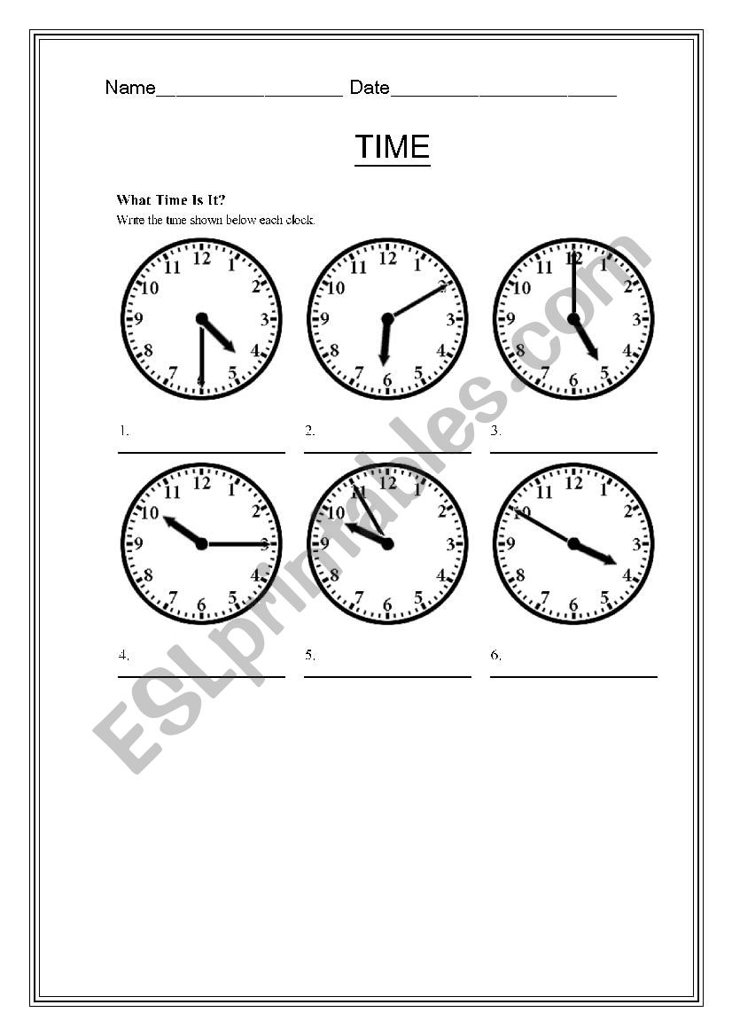 What Time Is It? worksheet