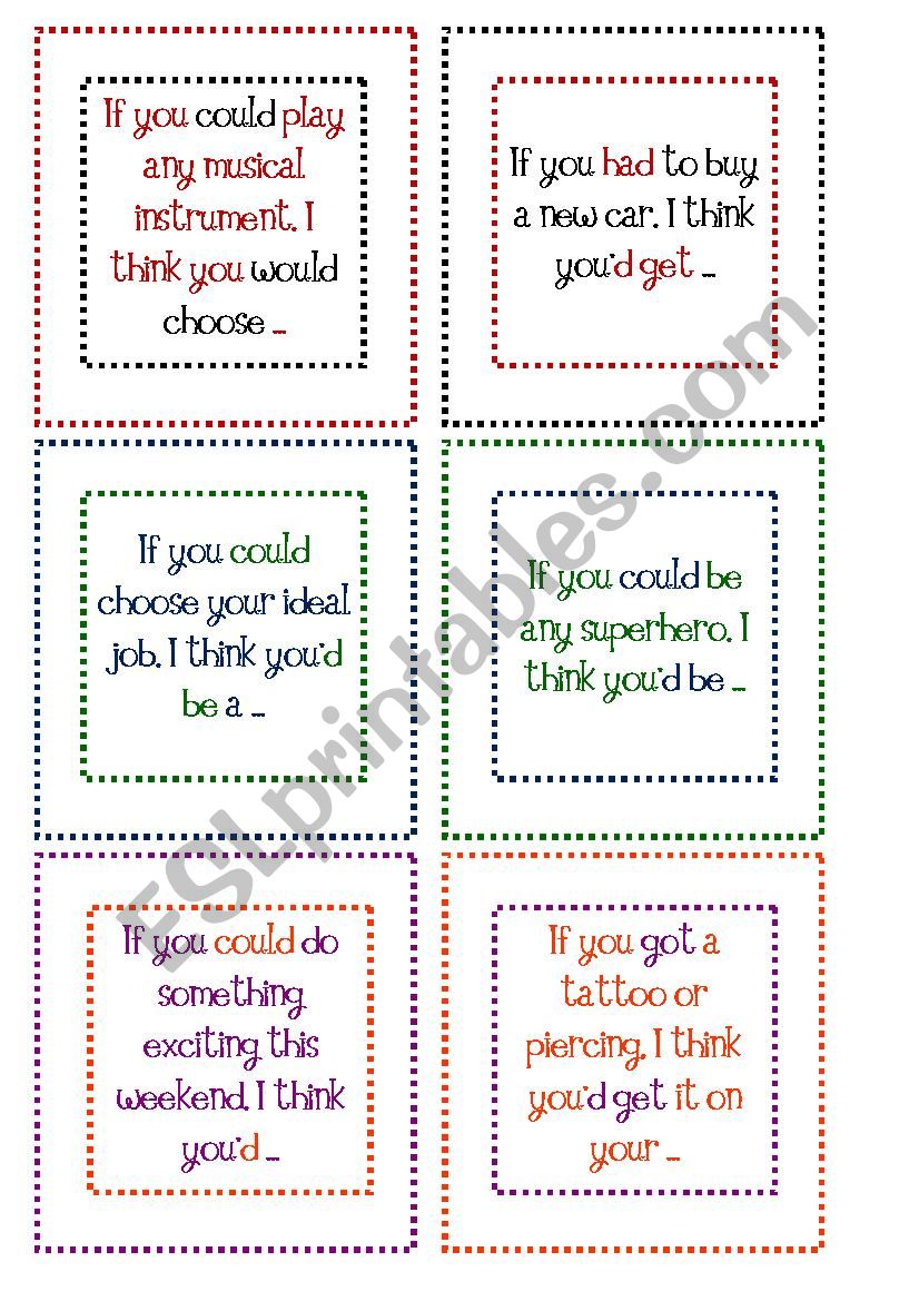 Second Conditional Speaking Activity (2/3)