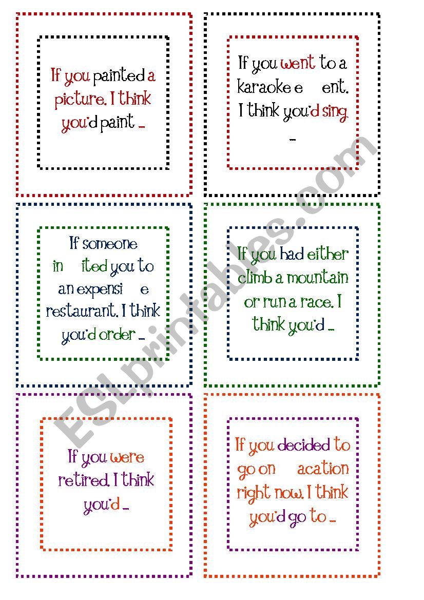 Second Conditional Speaking Activity (3/3)