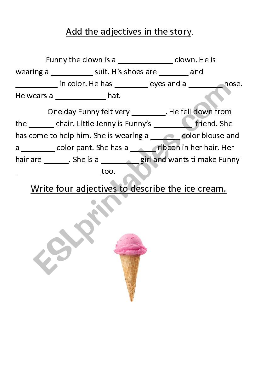 adjectives worksheet