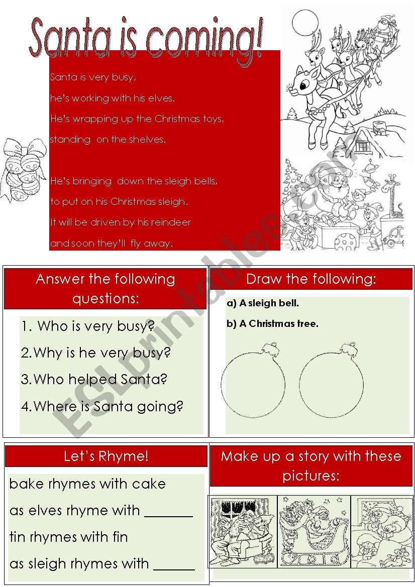 Santa is coming! worksheet