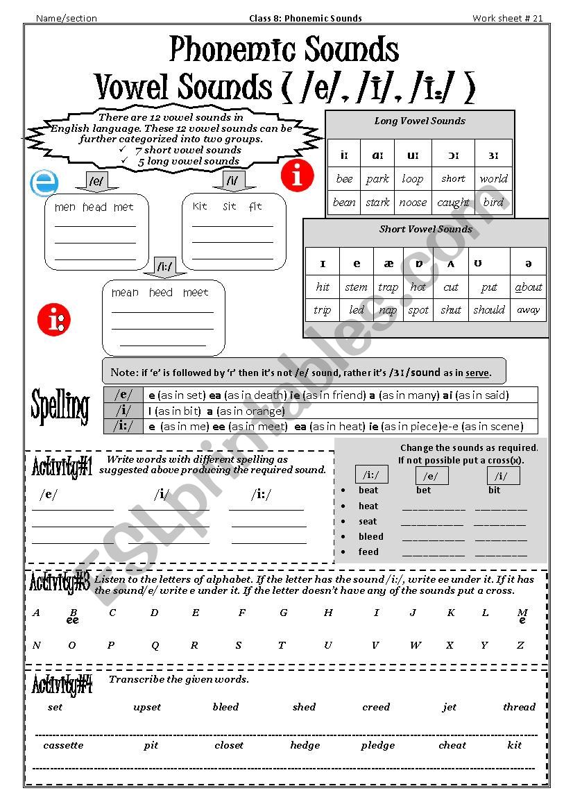 Phonetics worksheet